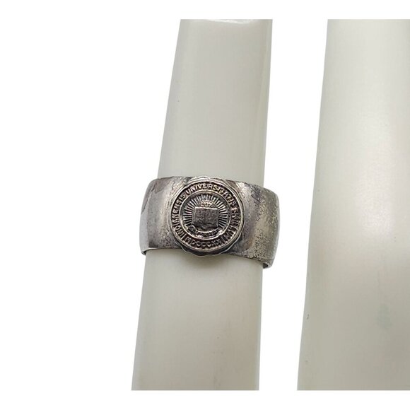 Sterling Silver Indiana University Ring With Crest Design Size 5 - Picture 1 of 6